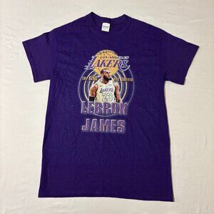 LeBron James Lakers Shirt Purple Gildan Ultra Cotton Size Small NBA Fan Tee
